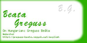 beata greguss business card