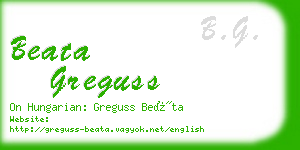 beata greguss business card